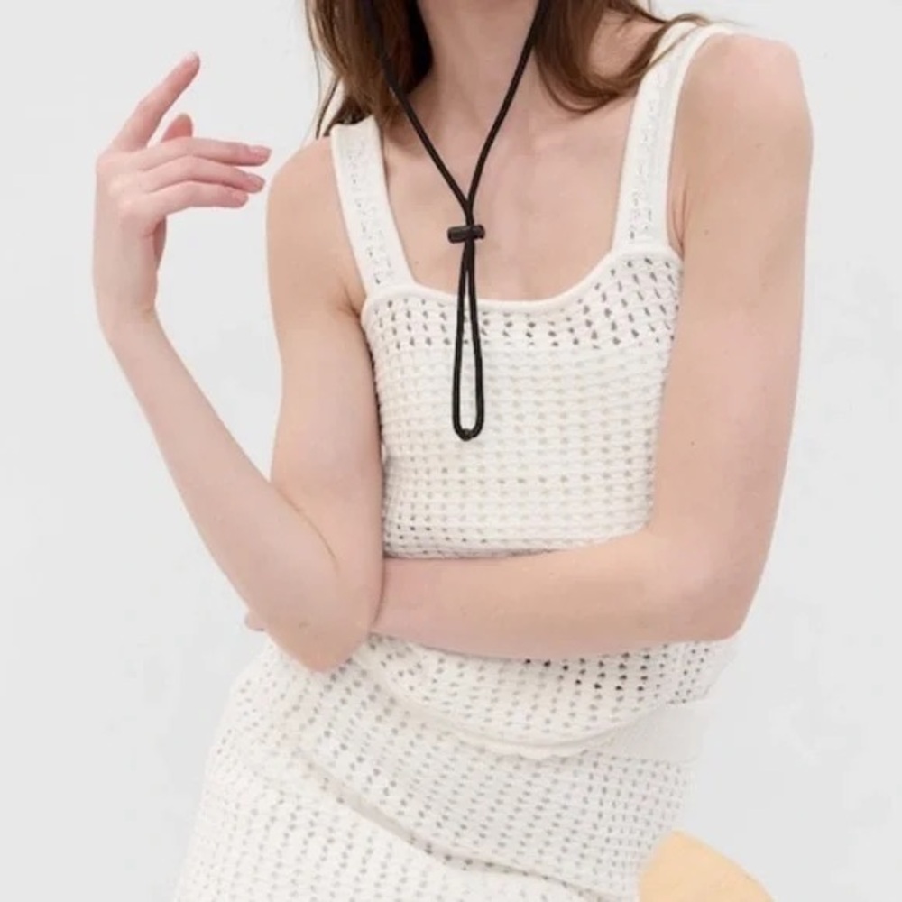 GAP White Crochet Tank Top